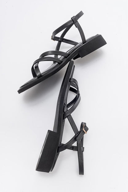 Antas - Black Leather Sandals (Women)