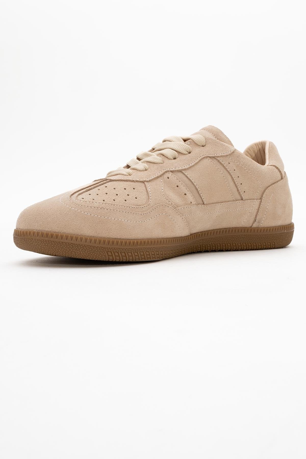 Aurel - Beige Suede Leather Sneakers (Women)