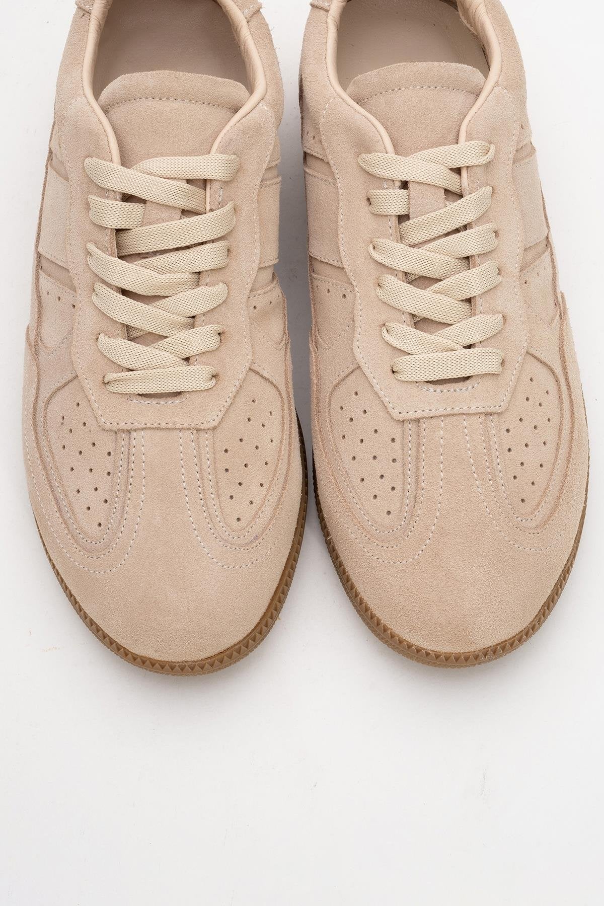 Aurel - Beige Suede Leather Sneakers (Women)