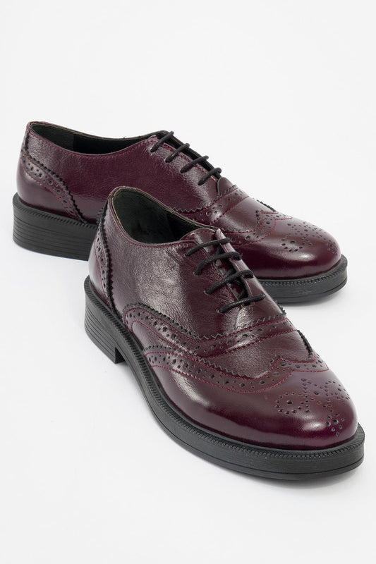 Avra - Burgundy Patent Leather Oxford Shoes (Women)