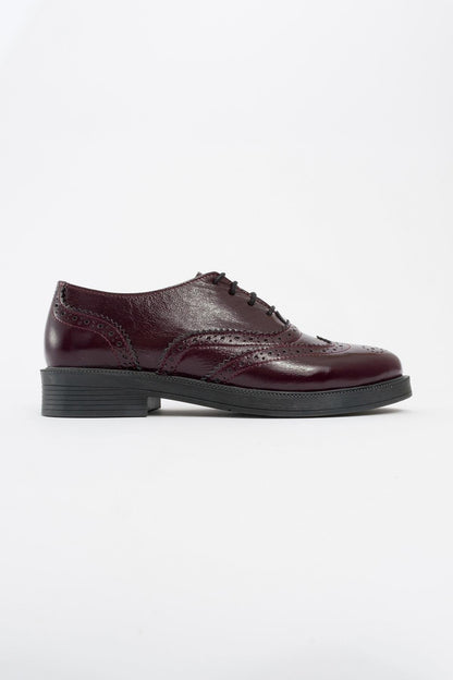 Avra - Burgundy Patent Leather Oxford Shoes (Women)