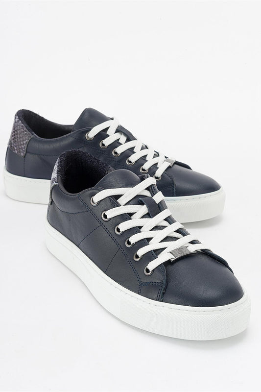 Ayverie - Navy Leather Sneaker (Women)