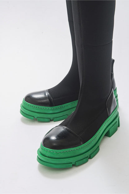 Bella Black & Green Scuba Boot (Women)