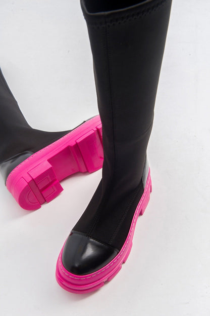 Bella Black & Fuchsia Scuba Boot (Women)