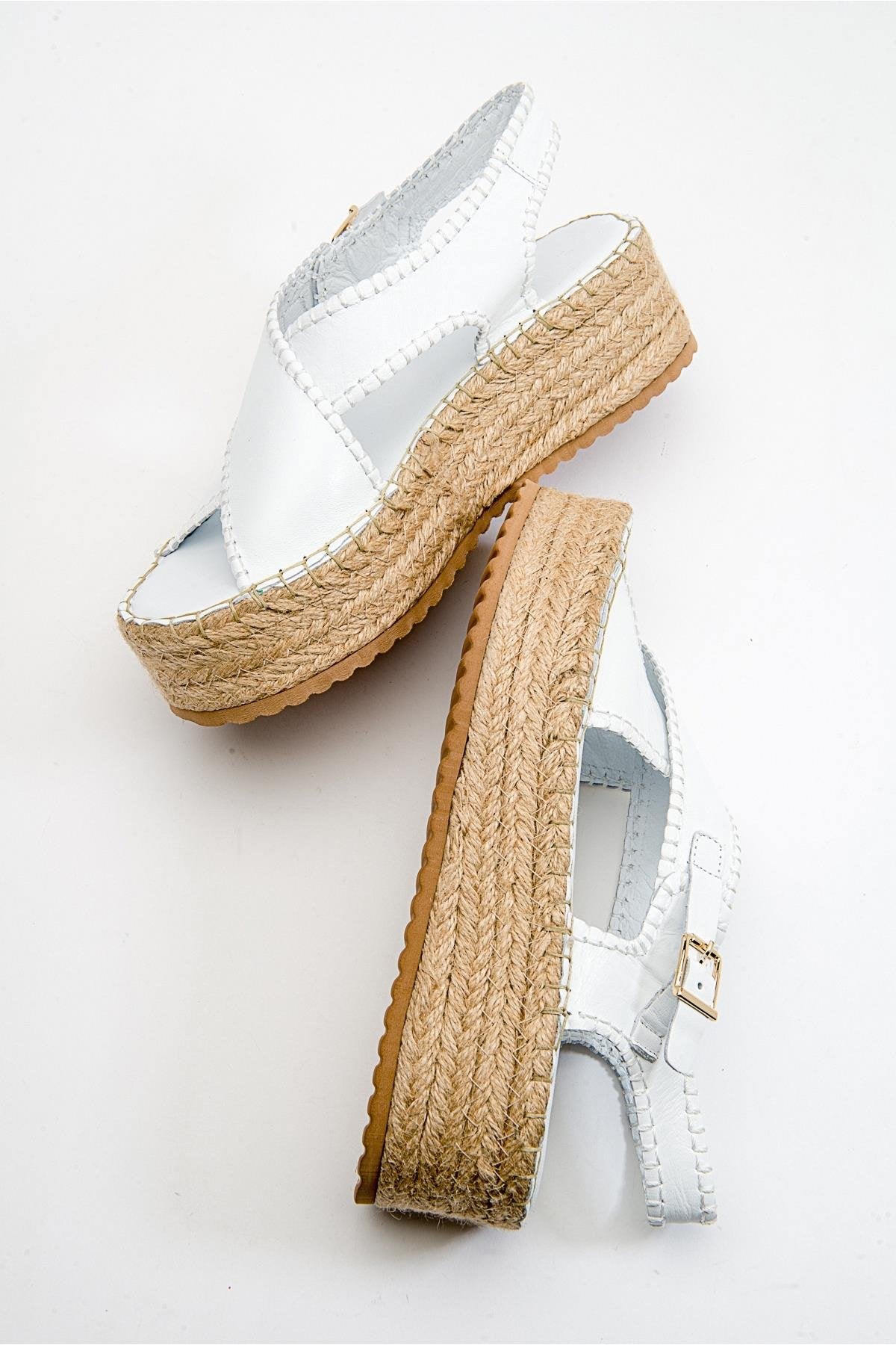 Bellezza - White Leather Platform Sandal (Women)