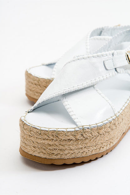 Bellezza - White Leather Platform Sandal (Women)