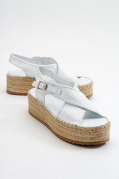 Bellezza - White Leather Platform Sandal (Women)