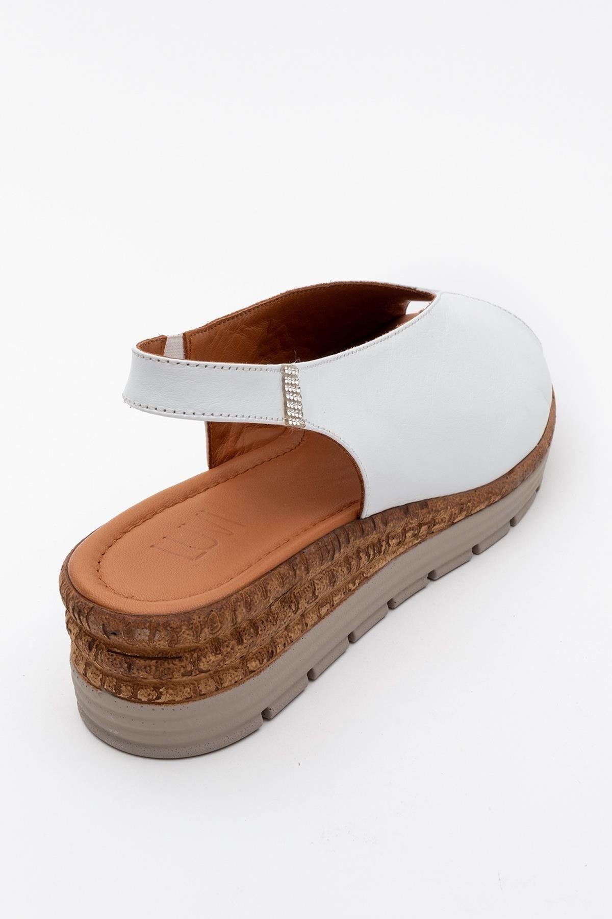 Blom - White Leather Platform Sandal (Women)