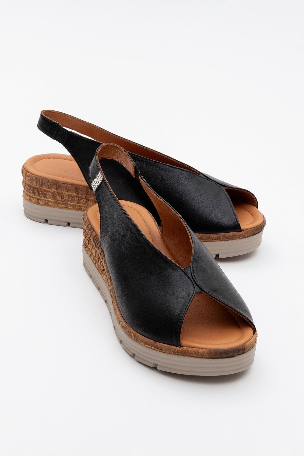 Blom - Black Leather Platform Sandal (Women)
