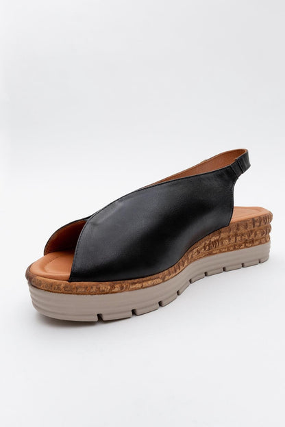Blom - Black Leather Platform Sandal (Women)