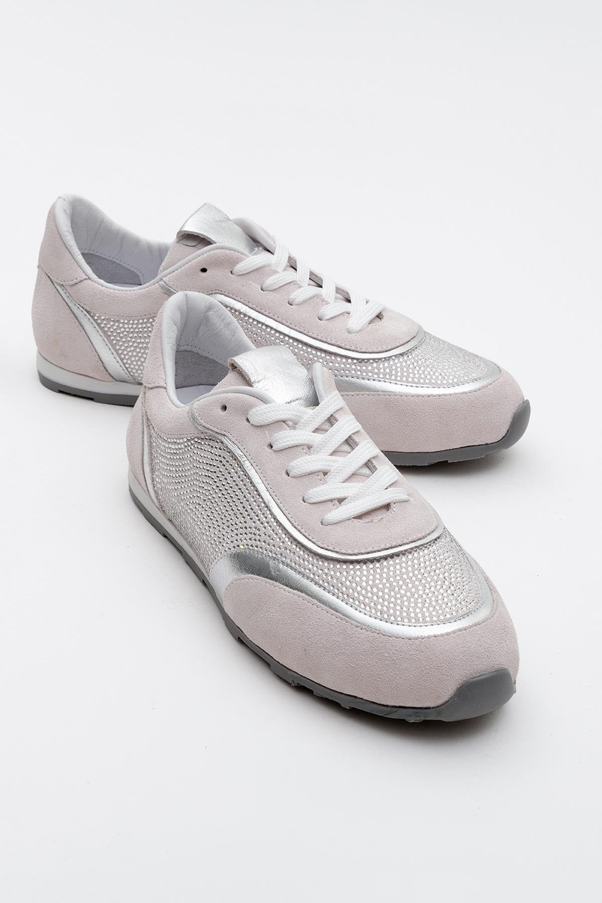 Bonia - Powder Pink Suede Rhinestone Leather Sneakers (Women)