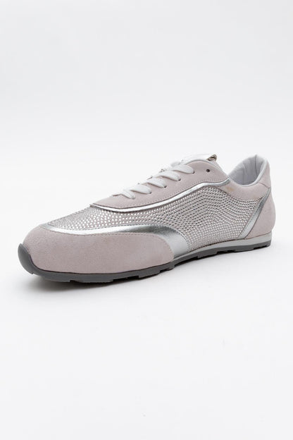 Bonia - Powder Pink Suede Rhinestone Leather Sneakers (Women)