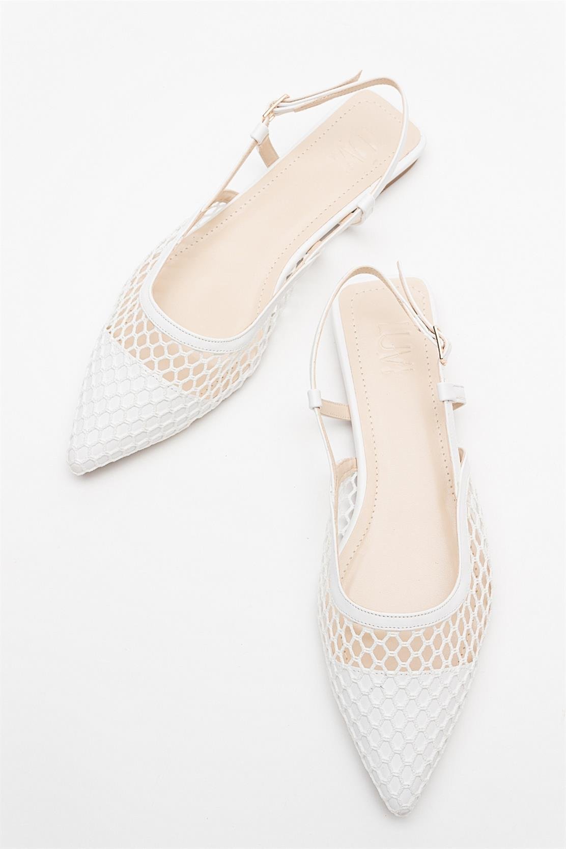 Brace White Mesh Flat Sandal (Women)