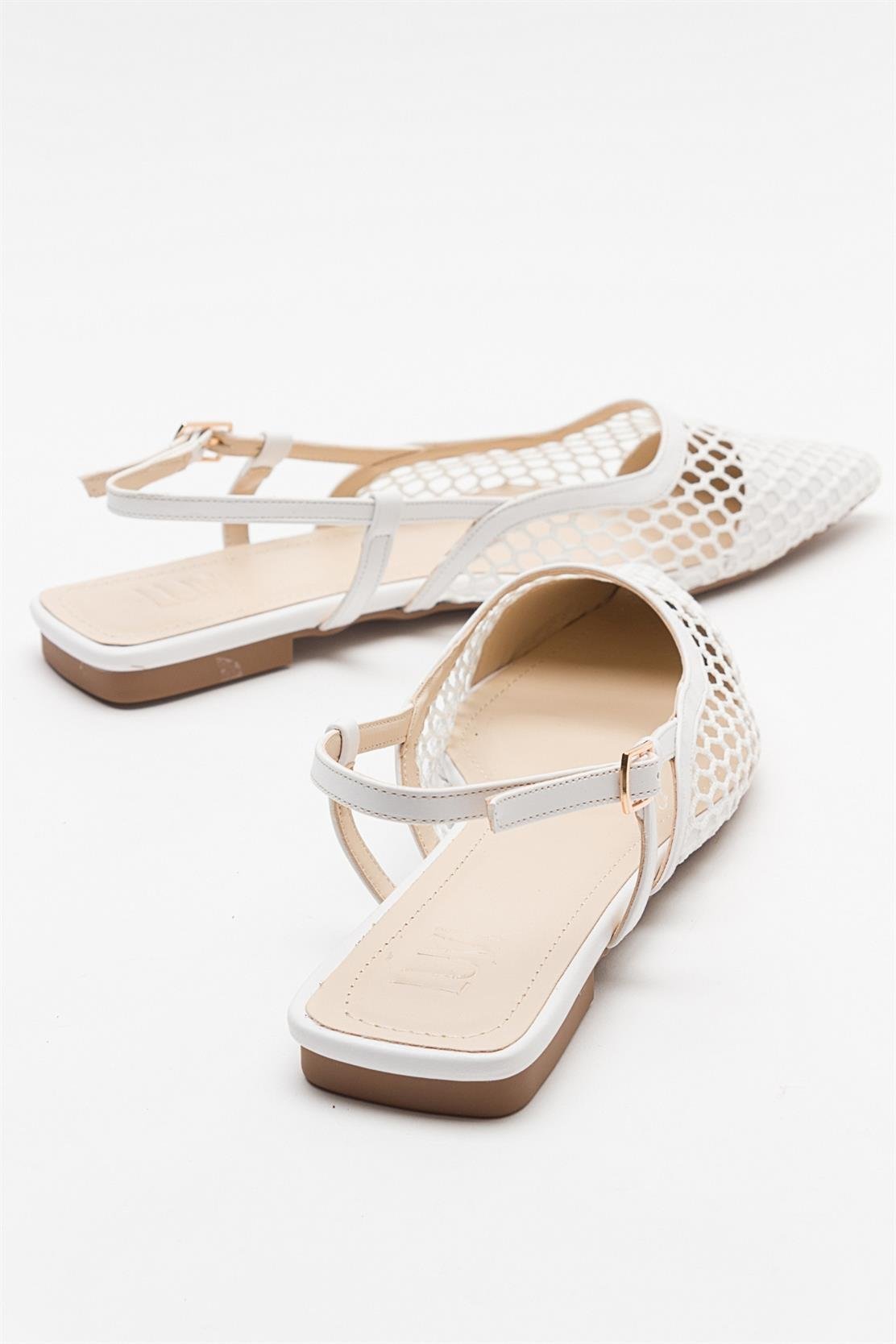 Brace White Mesh Flat Sandal (Women)