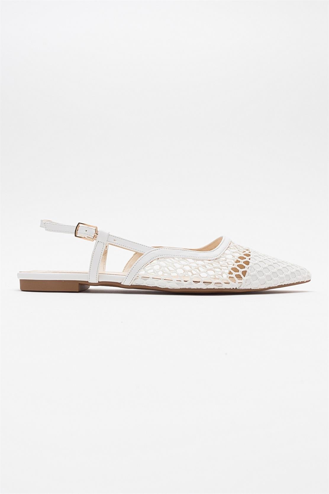 Brace White Mesh Flat Sandal (Women)