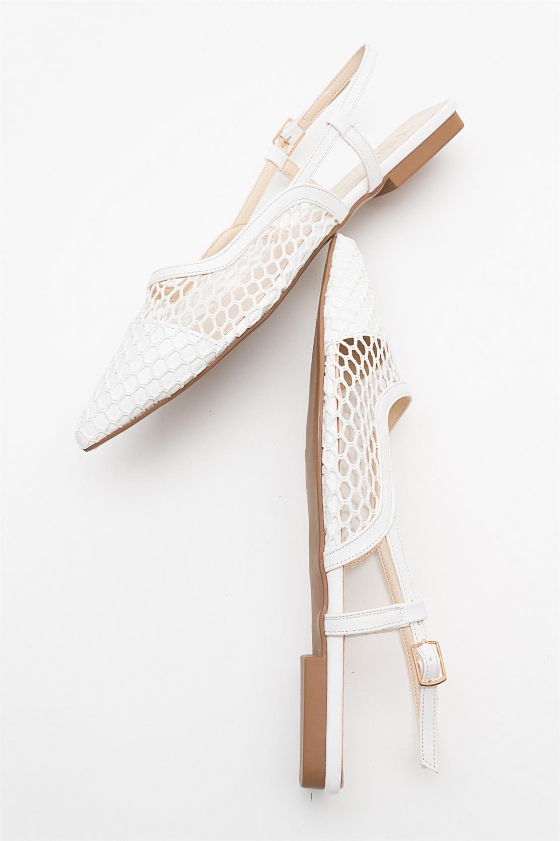 Brace White Mesh Flat Sandal (Women)