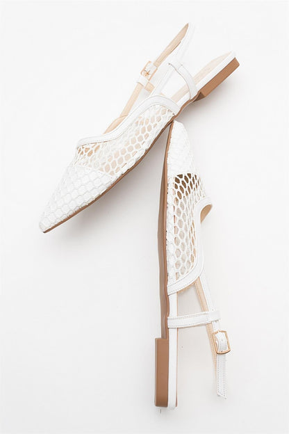 Brace White Mesh Flat Sandal (Women)