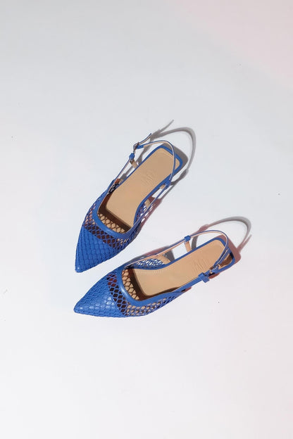 Brace Blue Mesh Flat Sandal (Women)