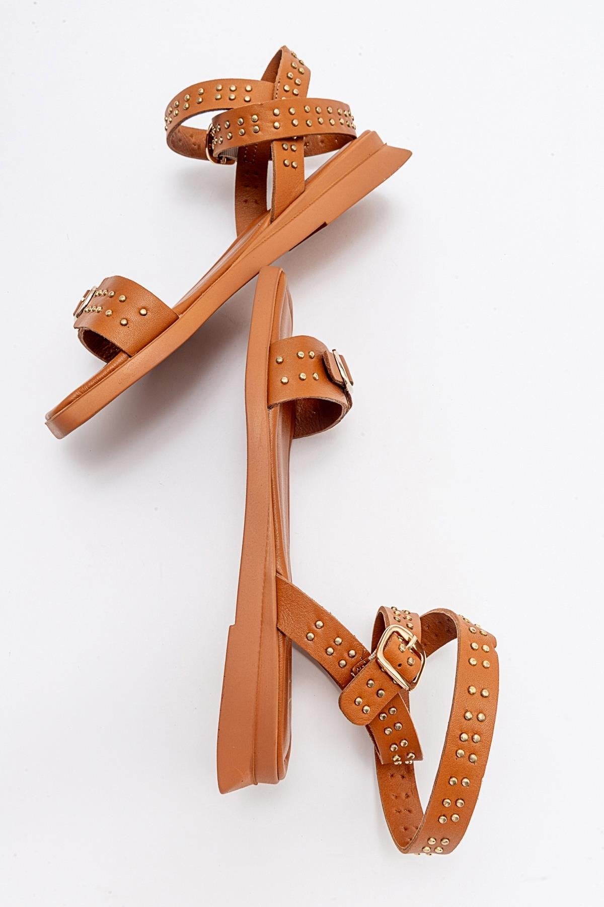 Carril - Cognac Brown Leather Sandal (Women)
