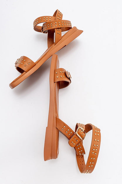 Carril - Cognac Brown Leather Sandal (Women)
