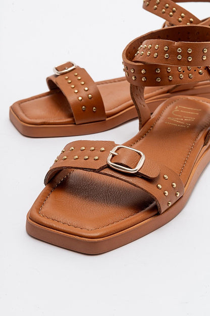 Carril - Cognac Brown Leather Sandal (Women)