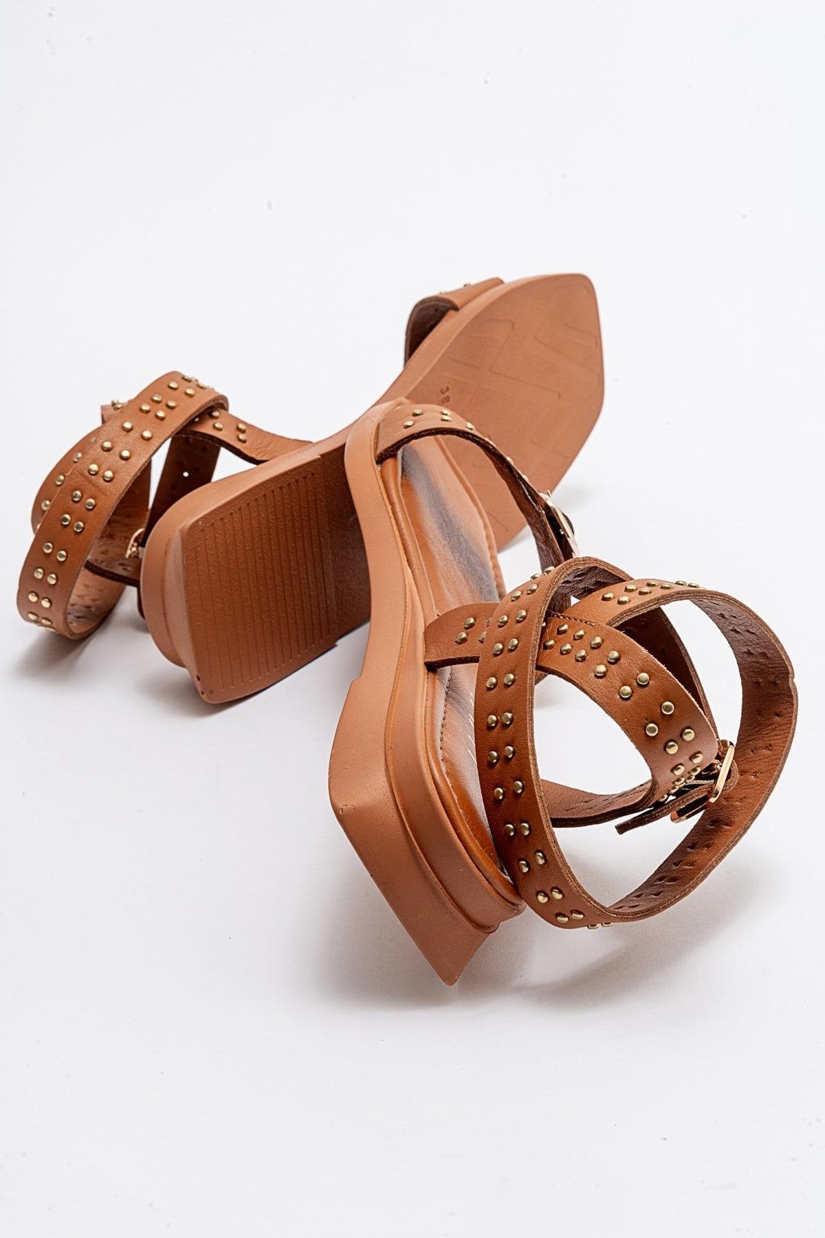 Carril - Cognac Brown Leather Sandal (Women)