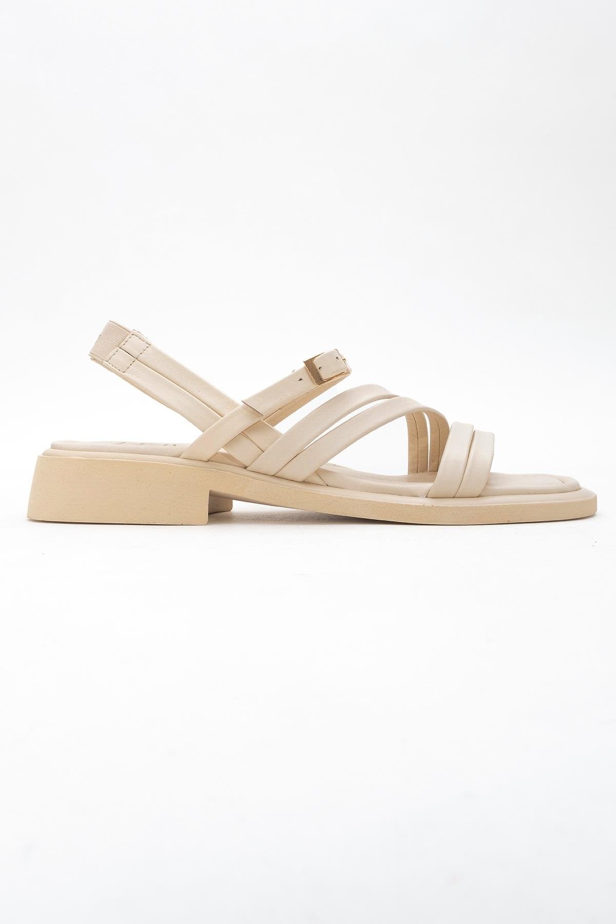 Cesar - Beige Leather Sandals (Women)