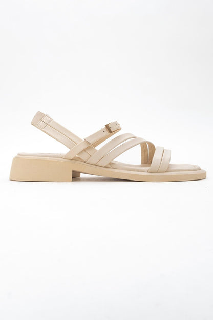 Cesar - Beige Leather Sandals (Women)