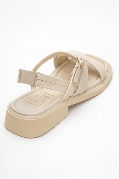 Cesar - Beige Leather Sandals (Women)