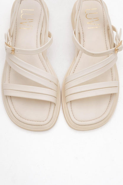 Cesar - Beige Leather Sandals (Women)
