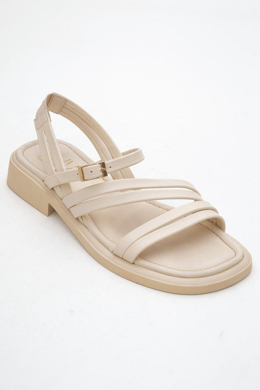 Cesar - Beige Leather Sandals (Women)