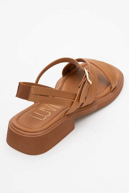 Cesar - Cognac Brown Leather Sandals (Women)