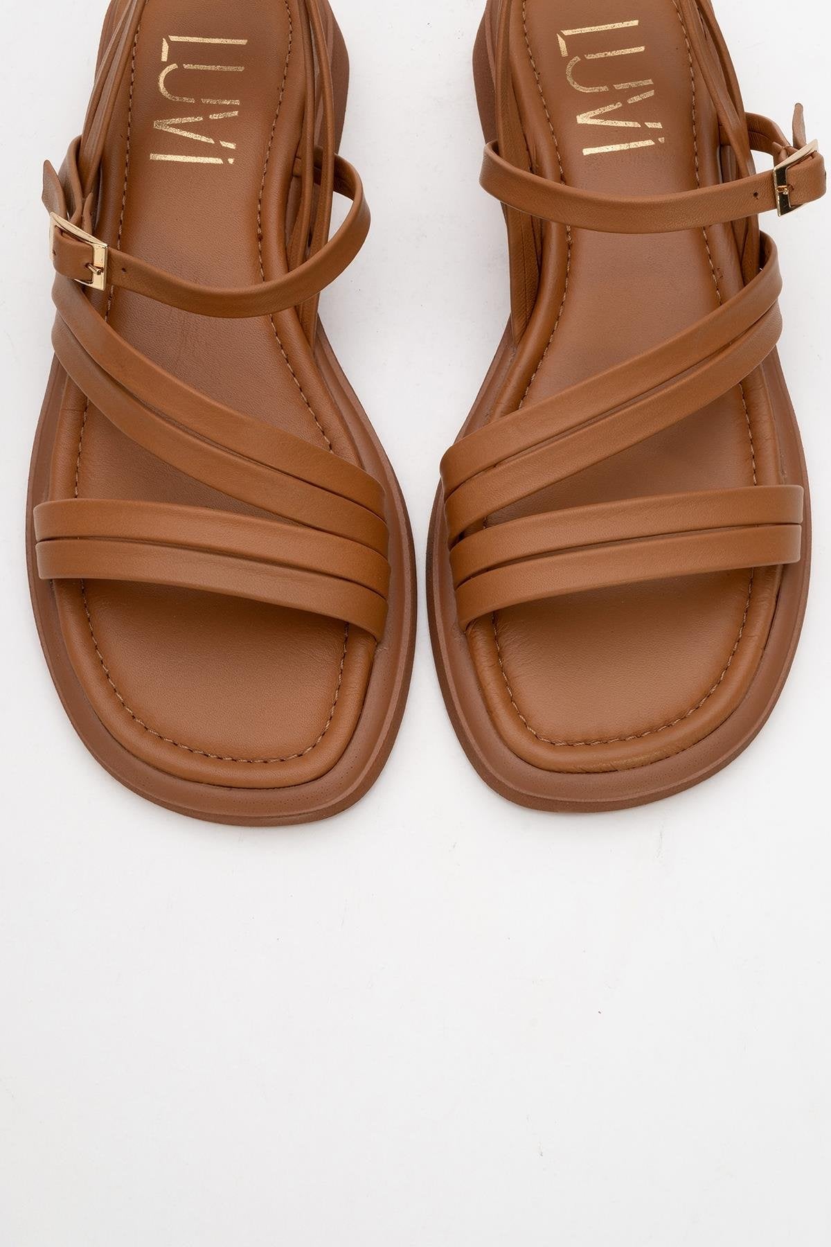 Cesar - Cognac Brown Leather Sandals (Women)