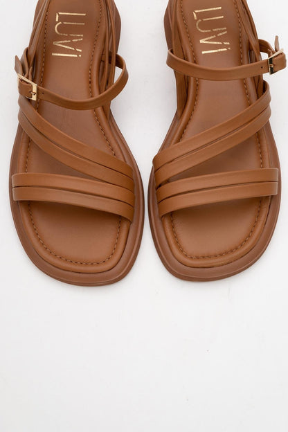 Cesar - Cognac Brown Leather Sandals (Women)