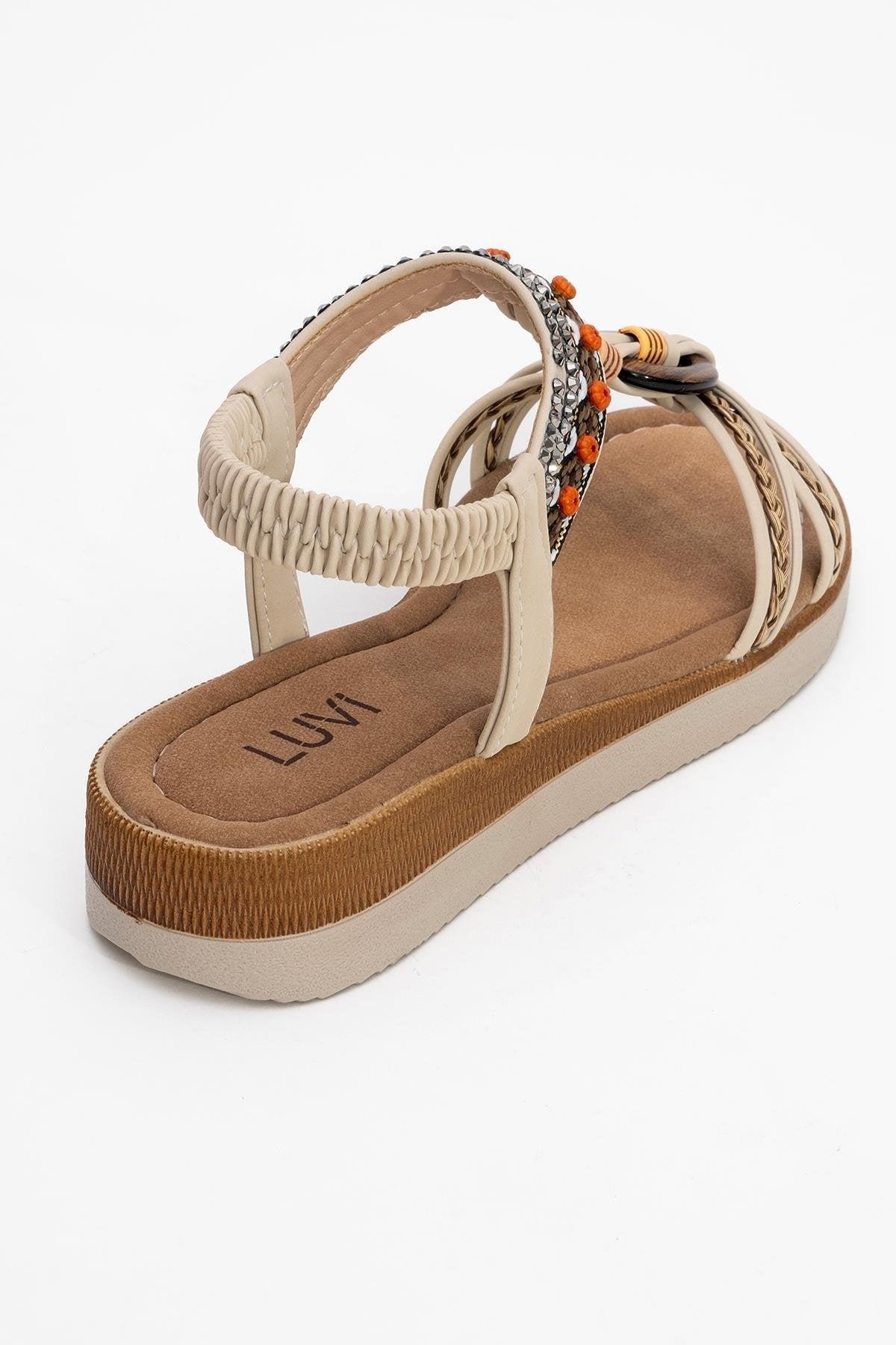 CHER Beige Braided Strap Sandal (Women)