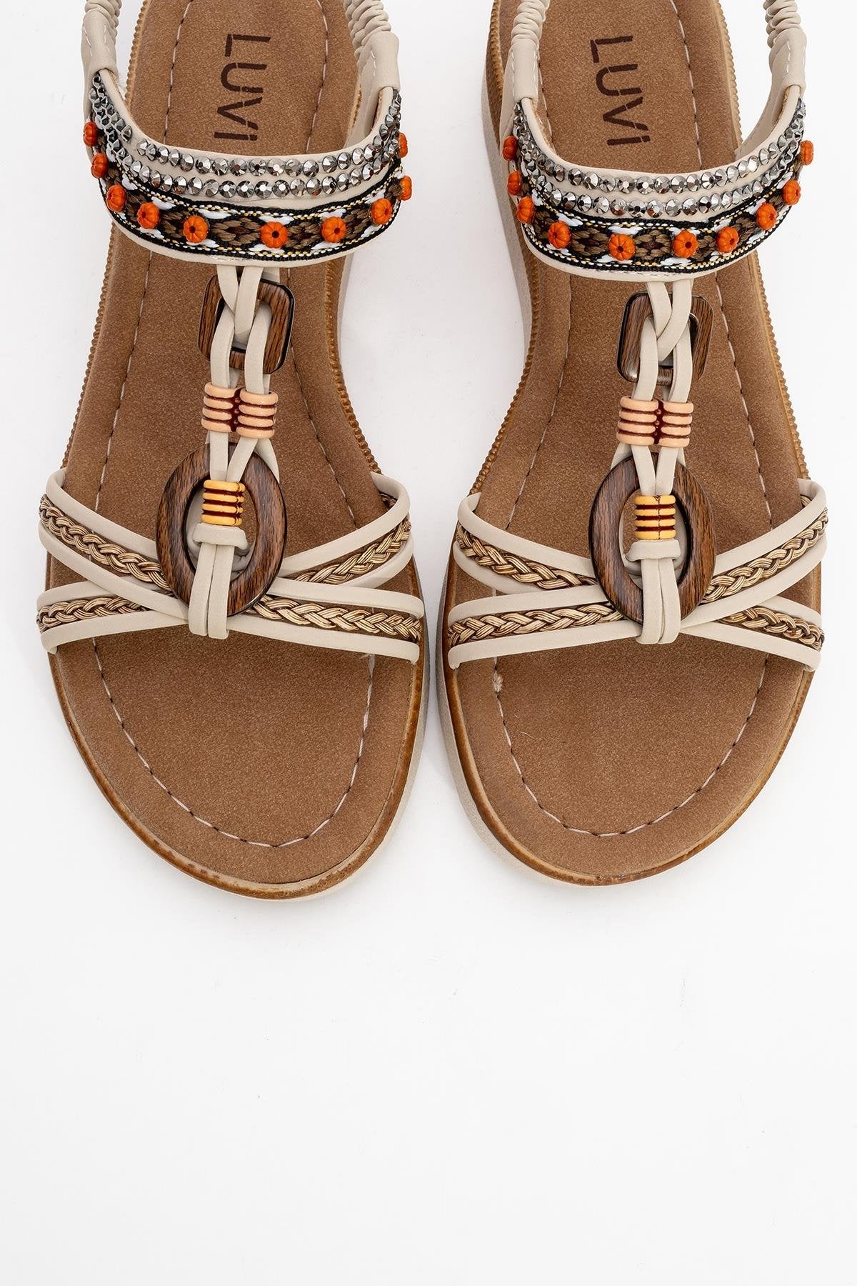 CHER Beige Braided Strap Sandal (Women)