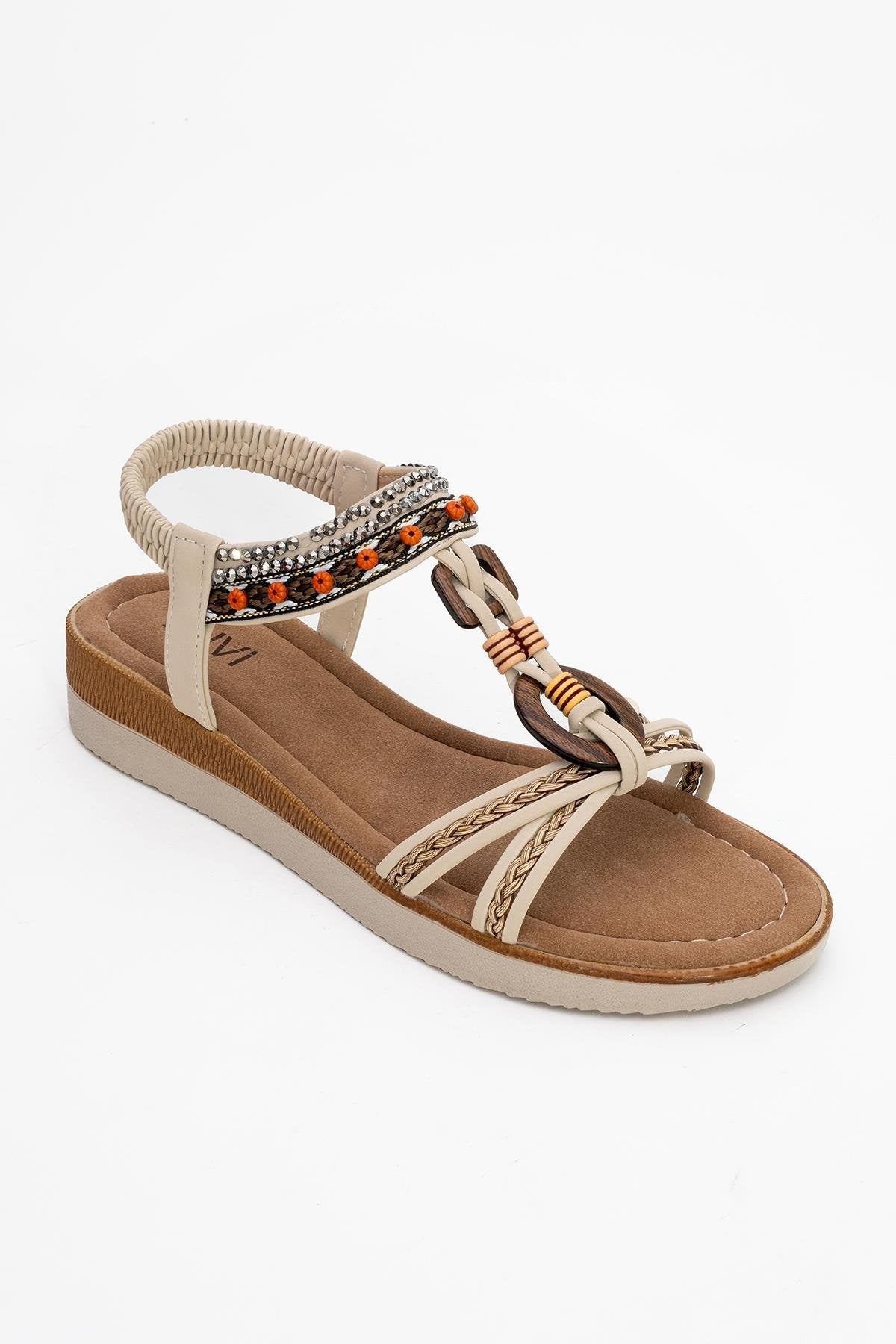 CHER Beige Braided Strap Sandal (Women)