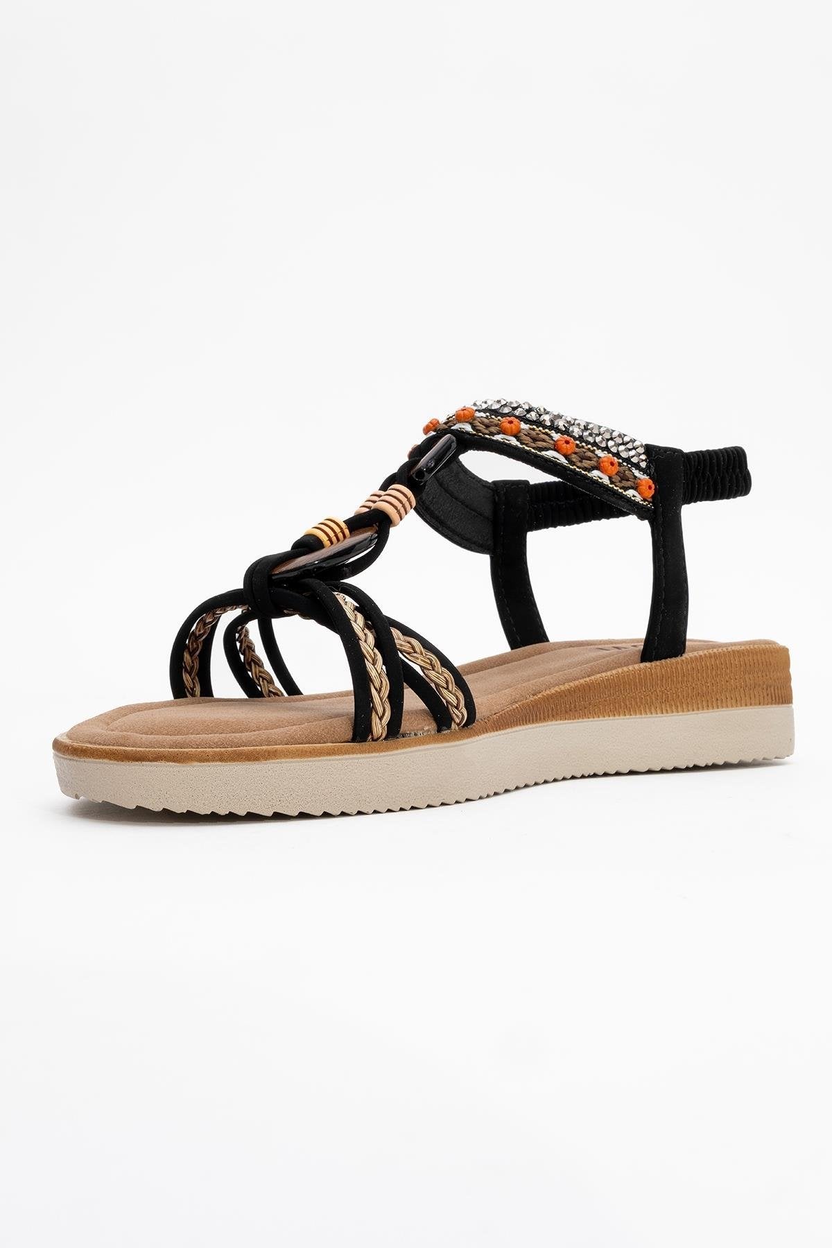 CHER Black Braided Strap Sandal (Women)