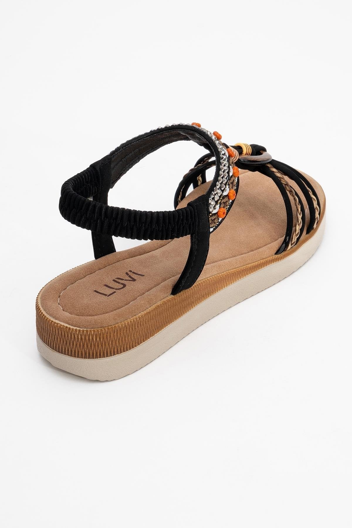 CHER Black Braided Strap Sandal (Women)