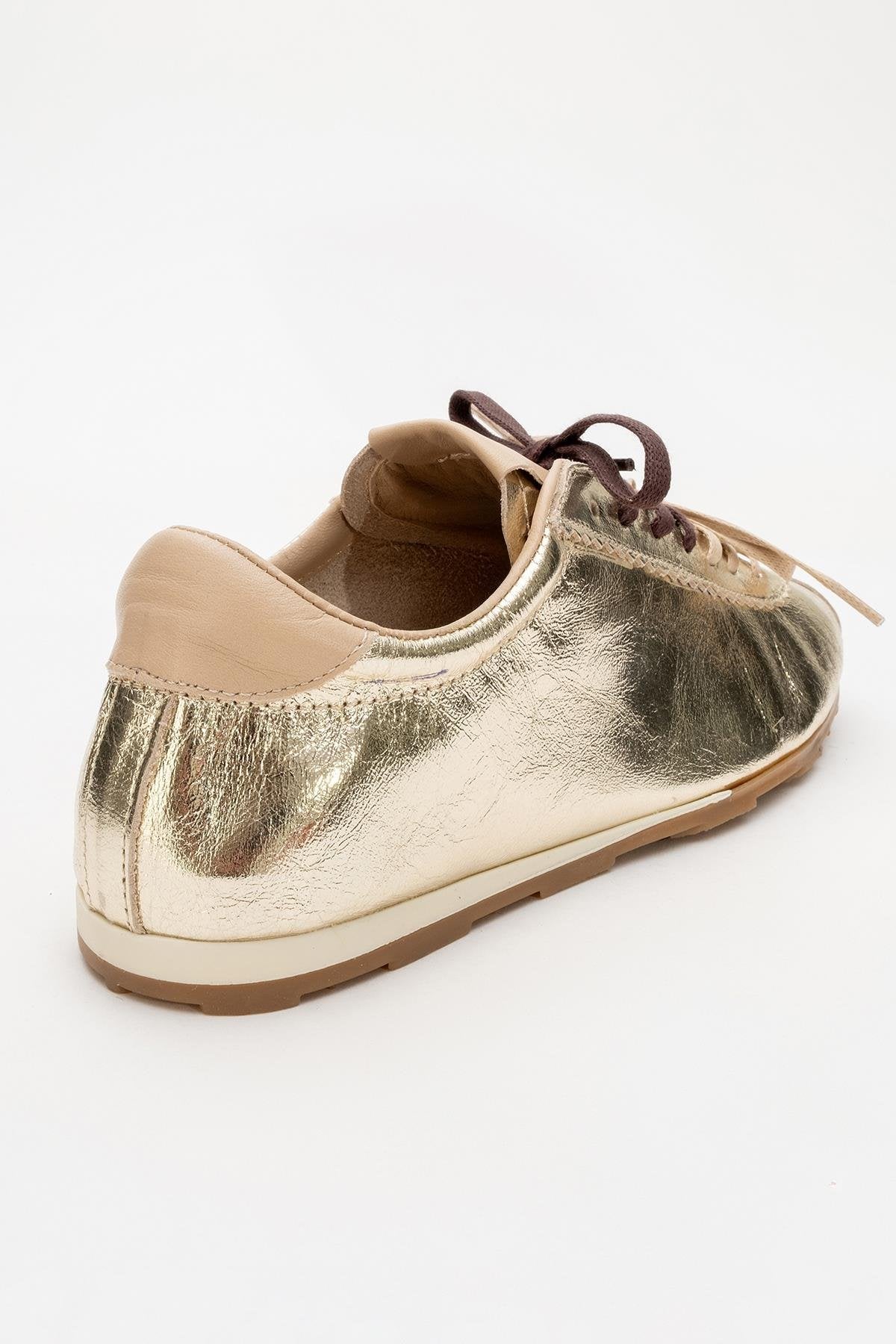 Crea - Gold Leather Sneakers (Women)