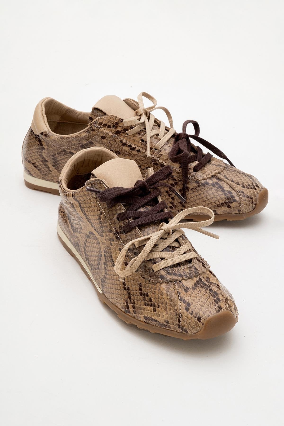Crea - Light Brown Leather Sneakers (Women)