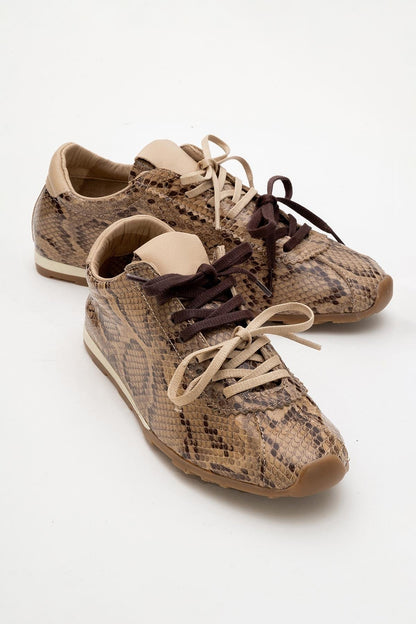 Crea - Light Brown Leather Sneakers (Women)