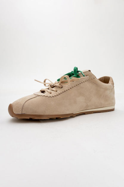 Crea - Beige Leather Sneakers (Women)