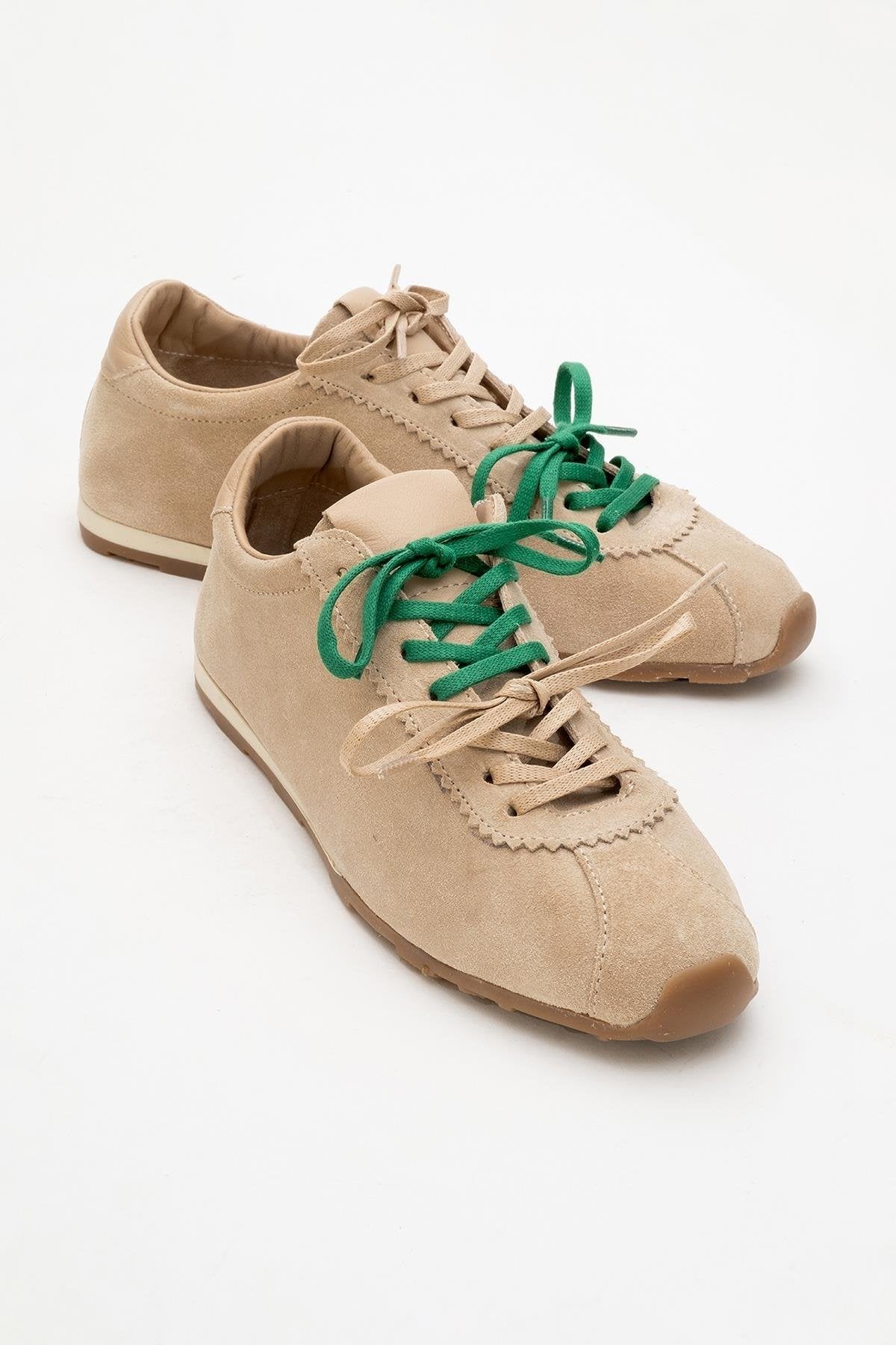 Crea - Beige Leather Sneakers (Women)
