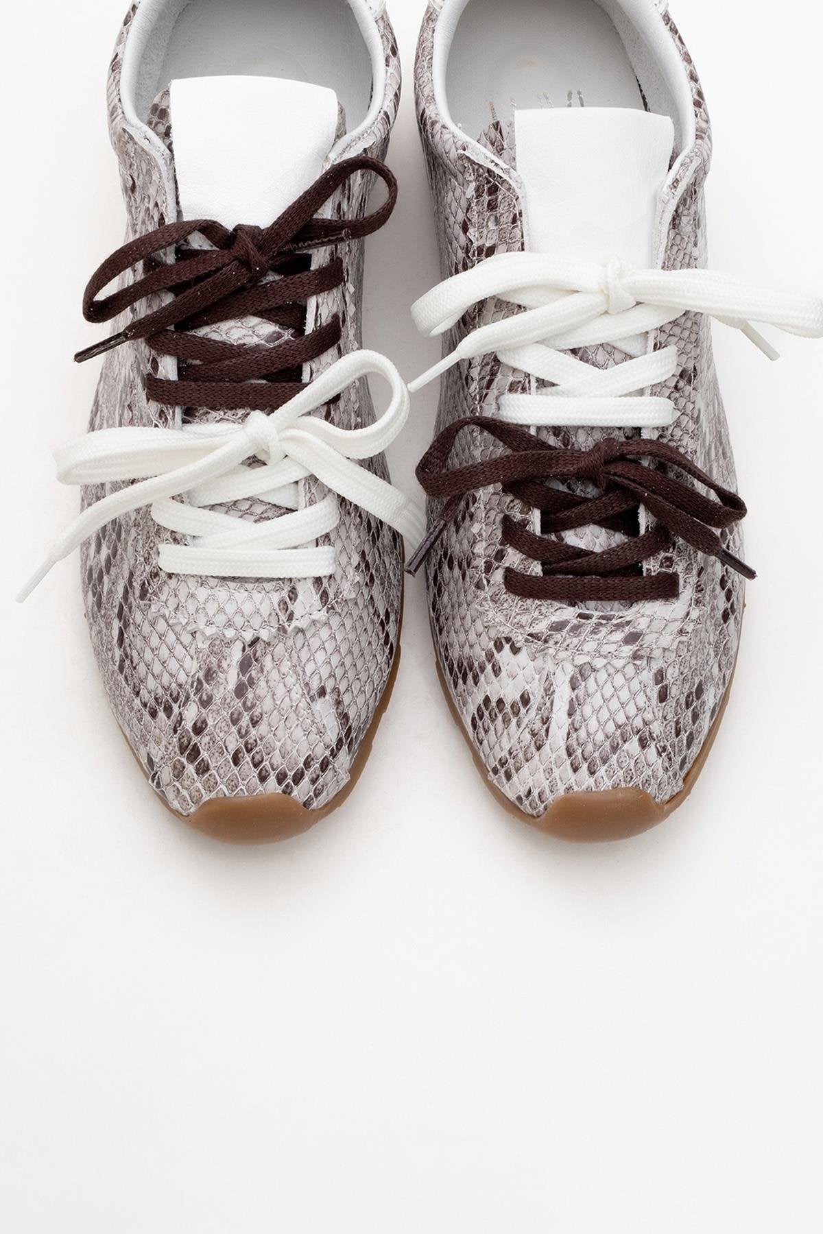 Crea - Gray Croco Leather Sneakers (Women)