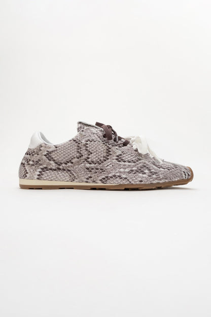 Crea - Gray Croco Leather Sneakers (Women)