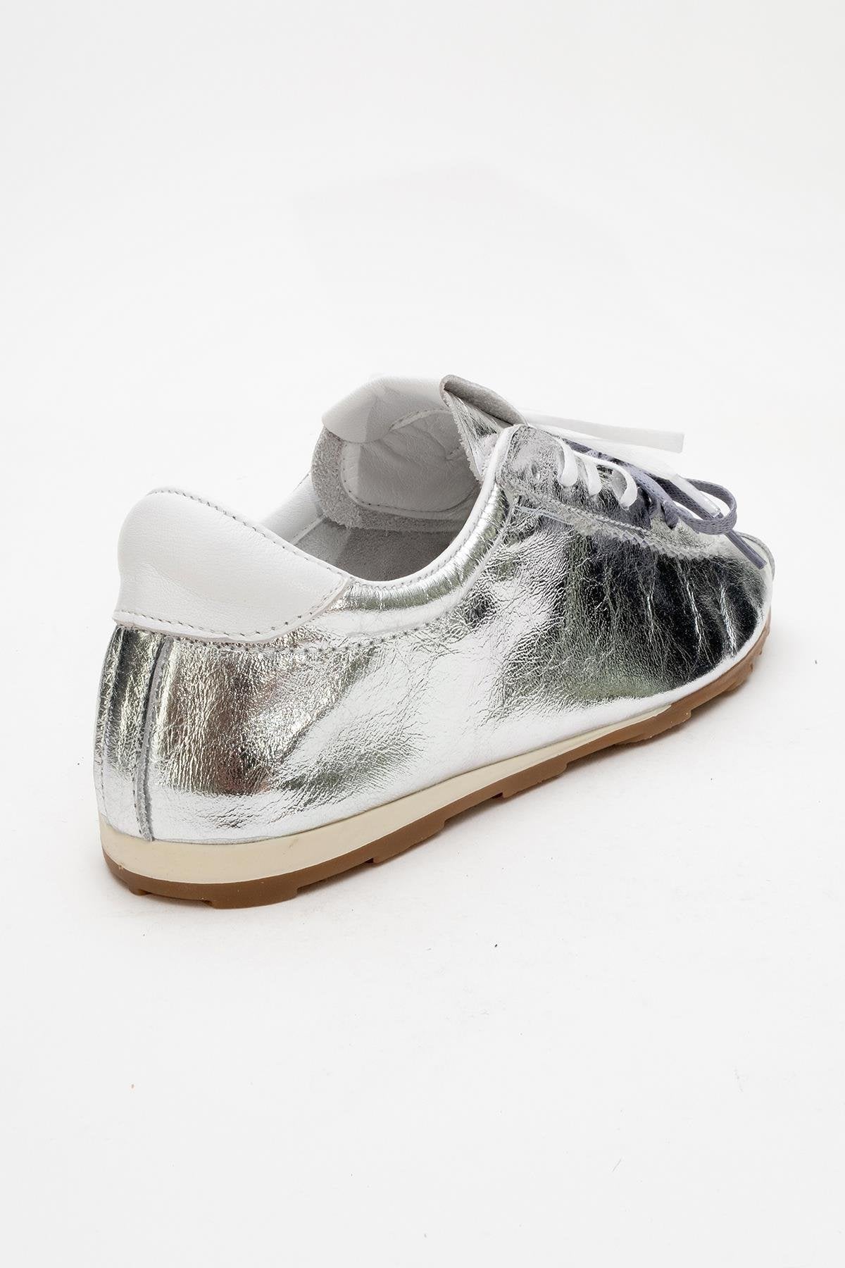 Crea - Silver Leather Sneakers (Women)