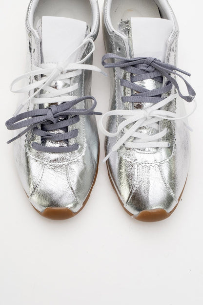 Crea - Silver Leather Sneakers (Women)