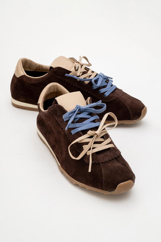 Crea - Dark Brown Leather Sneakers (Women)