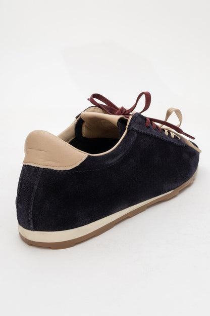 Crea - Navy Leather Sneakers (Women)